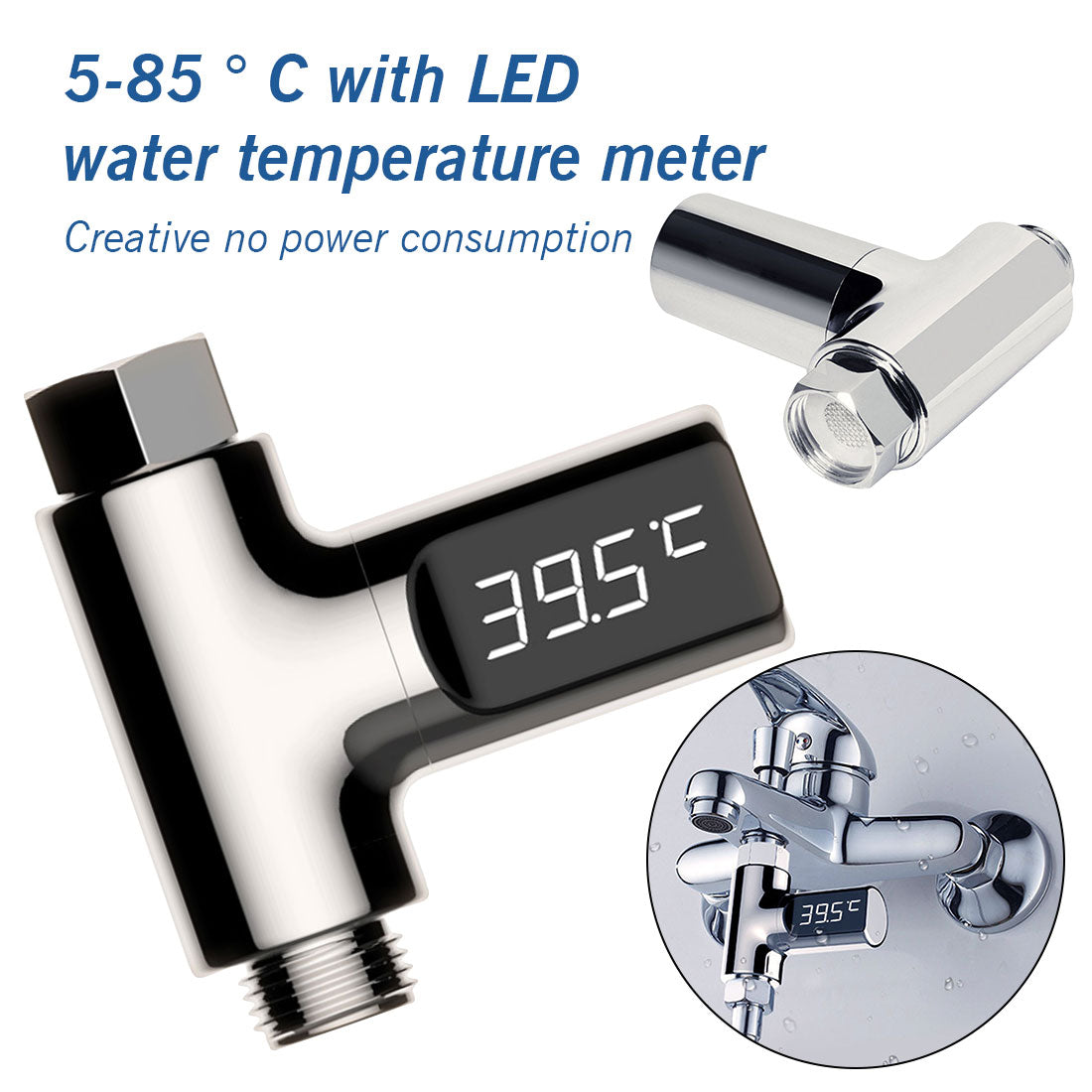 Real-Time Water Temperature Gauge - Safe & Easy to Install Shower Thermometer